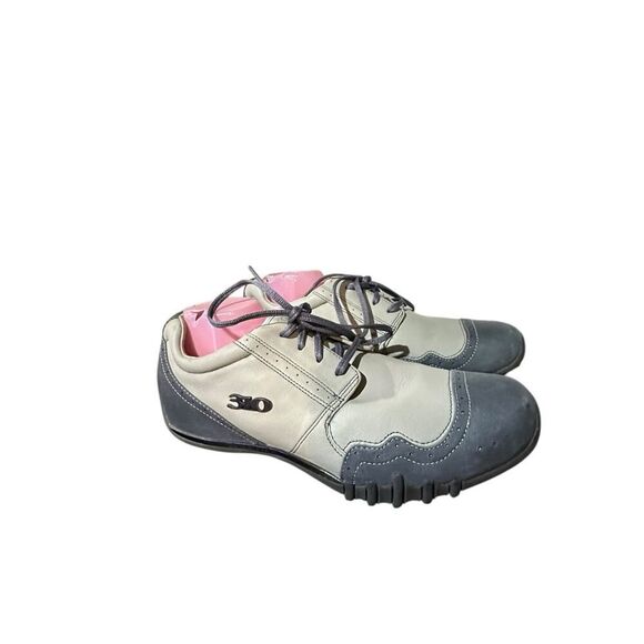 310 Motoring Mens Vintage Shoes Sz 13 White Gray Low Top Leather SN 31085 No Box main image 7